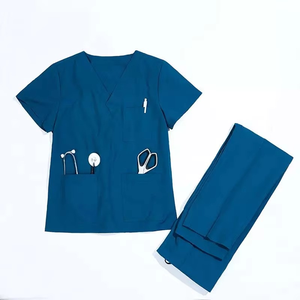 Blusa de uniforme médico unisex de manga corta, tejida, con diseños médicos, estilo jogger, talla grande, blanca, para enfermería hospitalaria, con detección de agujas - Product Image 5