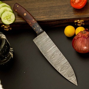 Couteau de chef de cuisine artisanal sur mesure de 13 pouces avec lame en acier Damas et manche en bois, ambidextre, compatible lave-vaisselle - Product Image 4