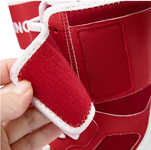 <b>Men</b> High Top Wrestling <b>Shoes</b> <b>Red</b> White PU Upper Rubber Outsole Mesh Lining Combat Training Footwear - Product Image 6