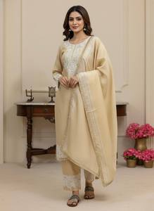 New Designer Party Wear Salwar Kameez Set with Reversible Banarasi Silk <b>Top</b> Plazzo Dupatta Premium Ready-Made Collection - Product Image 2
