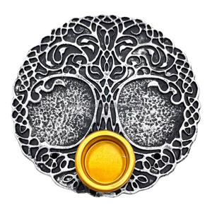 Hermoso Quemador de Incienso de Aluminio Plateado, Ecológico y Duradero, Estilo Chino, para Hogar, Hotel u Oficina - Product Image 2