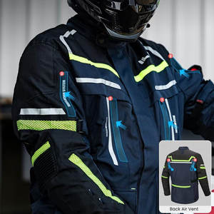Blouson de moto en toile Cordura robuste, qualité supérieure, imperméable, respirant, écologique, protection hivernale, logo frontal - Product Image 5