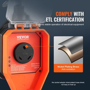 30 Amp 4100 joule RV protezione da sovratensione copertura impermeabile antifurto blocco ETL certificato analizzatore di circuito di protezione dell'alimentazione per Camper RV - Product Image 5