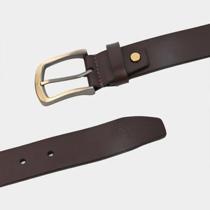Cinturón Casual de Cuero Marrón para Hombre, de Piel de Vacuno de Primera Capa, con Tornillo Chicago para Cambio de Hebilla, Cinturón para Jeans de Hombre - Product Image 4