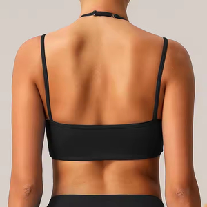 Womens Seamless <b>Racerback</b> Sports <b>Bra</b> Medium Support Solid Color Yoga Fitness Breathable Stretch Top bulk sports <b>bra</b> supplier - Product Image 4