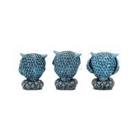 AG Elements - Juego de Adornos de Búho de Poliresina, Escultura Decorativa Hecha a Mano para Mesa, Adorno de Animales de Lujo para Sala de Estar
