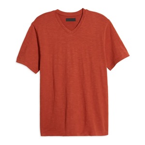 T-shirt Homme Rouge Col Rond Manches Courtes Coupe Classique Style Décontracté Coton Jersey Respirant 220g Logo Imprimé Personnalisé sur le Devant - Product Image 3