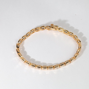 Pulsera de Diamantes con Corte Esmeralda, Pulsera de Diamantes Cultivados en Laboratorio en Oro Sólido de 14K, Pulsera de Boda Minimalista de Oro Sólido para Ella - Product Image 2