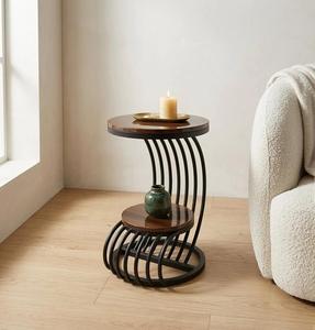 Modern Teak Wood <b>Console</b> <b>Table</b> With Pedestal Base For Courtyard Outdoor Use Stable Design - Product Image 5