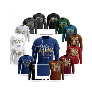 Camiseta de Manga Corta con Decoración de Pedrería, Estilo Urbano, 100% Algodón, Felpa Gruesa de 450 GSM, Transpirable, con Logotipo Personalizado - Product Image 1