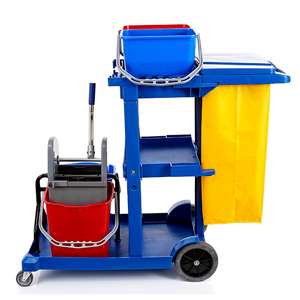 Carrito Multiusos <span class=keywords><strong>de</strong></span> Plástico <span class=keywords><strong>Azul</strong></span> para Conserjería, Resistente a la Oxidación, con 4 Ruedas y Capacidad <span class=keywords><strong>de</strong></span> 400 lb, Ideal para Limpieza <span class=keywords><strong>de</strong></span> Habitaciones <span class=keywords><strong>de</strong></span> Hotel - Product Image 3
