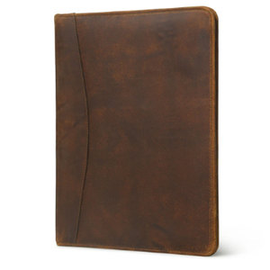 Brown Leather <b>Portfolio</b> Organizer Document <b>Folder</b> Card Holder Resume File Case for Gift - Product Image 4