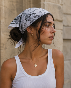 Bandana en coton blanc pour hommes et femmes, foulard unisexe à motif paisley pour le streetwear quotidien, les voyages, les festivals et les usages quotidiens ! - Product Image 2