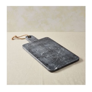 Planche à découper rectangulaire en marbre gris, pierre naturelle, pour servir le fromage, passe au lave-vaisselle, écologique, antibactérienne - Product Image 4