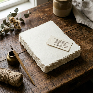 Papier artisanal en coton fait main A4 300 GSM avec bords festonnés, fournisseur OEM, papier aquarelle - Product Image 5