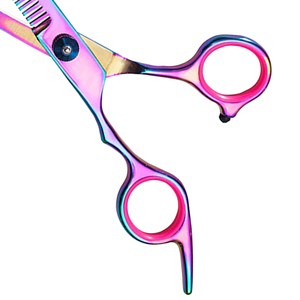Tijeras de Entresacar Profesionales para Diestros de 6.0 Pulgadas con Mango Mediano de Acero Inoxidable, Punta Afilada con Dientes en V, Tijeras de Peluquería para Diestros - Product Image 4