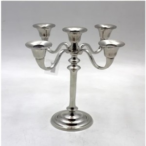 Candelabro Moderno de Metal Plateado con 3 Brazos, Elegante Candelabro de Aluminio, Centro de Mesa Decorativo para el Hogar - Product Image 5