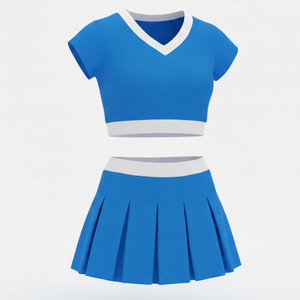 Uniforme de Porristas Personalizado, Vestido de Poliéster y Spandex Elástico, Sin Mangas, Falda Plisada, Espalda Recortada, Fabricante OEM - Product Image 6