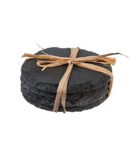 Juego de posavasos redondos de mármol de oliva premium personalizados, de piedra sólida carbonizada sin acabar, gruesos, 2026 - Product Image 2