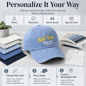 Custom Soft Baseball <b>Cap</b> Personalized Embroidered Golf <b>Hat</b> UPF50+ Design Your Own Logo Adjustable Cotton Sports <b>Cap</b> Men Women - Product Image 6