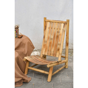 Natural Bamboo Lounge Chair Low Bamboo Chair Outdoor Relax Chair Eco Friendly Bamboo Furniture for Garden Patio Resort - Product Image 1