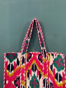 Sac fourre-tout matelassé en coton couleur unie motif paon, avec longues poignées, pour le quotidien, le shopping, les voyages, la plage, fermeture éclair, commandes en gros - Product Image 3