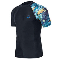 T-shirt de fitness à manches courtes pour homme, respirant, séchage rapide, léger, extensible, tissu en spandex/polyester, coutures durables