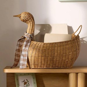 New Arrival Duck Shape Rattan Kids <b>Storage</b> <b>Basket</b> Handmade Rattan <b>Toy</b> Organizer For Nursery Custom Made For Kids Collection - Product Image 1