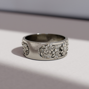 Vintage Handmade Boho 925 Silver Flower <b>Plain</b> Band <b>Ring</b> Carved Statement for Women Party Gift 5 Gram - Product Image 2
