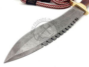 Nouvelle édition de couteau Bowie en acier Damas fait main, forgé, pour le camping, la survie, lame fixe ultra-affûtée, couteau de chasse en plein air - Product Image 5