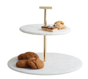 Golden 2 Tier Aluminium Cake Stand Server For Hotel Wedding <b>Birthday</b> <b>Table</b> Top Display Decoration Use Cupcake Muffins Stand - Product Image 6