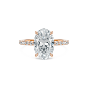 Anillo de Compromiso y Aniversario de Boda Serena con Corte Ovalado en Oro Sólido de 14K y Diamantes - Product Image 1