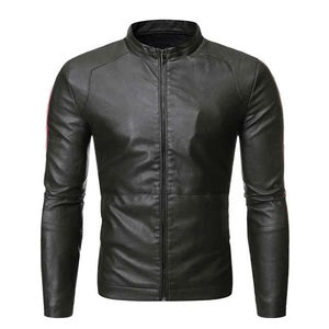 Chaqueta de cuero PU estilo streetwear de invierno, nueva, ajustada, informal, talla grande, con cuello, cortavientos de lona, chaqueta de cuero para motociclista - Product Image 6
