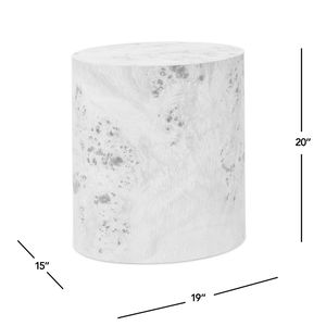Tavolo Consolle Ovale Nebula da 20 Pollici in Legno di Noce Marrone Medio con Elegante Design a Pilastro - Product Image 1