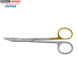 Tijeras Quirúrgicas Dentales Curvas Goldman Fox de 5 Pulgadas, Acero Inoxidable, Manual, Precisión, Borde Afilado, Instrumento para Cortar Tejidos y Suturas - Product Image 1