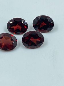 Pierre de grenat rouge naturelle taillée, pierre précieuse de haute qualité, belle forme ovale, 8x10MM, 11,55 carats, 4 pièces - Product Image 4