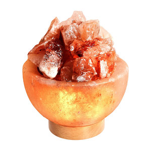 Lampe en sel rose de l'Himalaya de première qualité, 100% naturelle et raffinée, en forme de bol, emballée dans un sac, pour la décoration - Product Image 1
