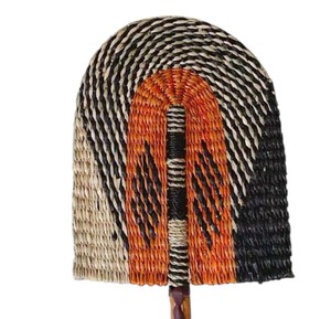 Handmade natural woven seagrass <b>fan</b> eco friendly <b>hand</b> <b>held</b> cooling <b>fan</b> ethnic patterned summer cooling decoration wedding prop - Product Image 4