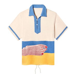 Polo Casual de Manga Corta para Hombre, con Bloques de Color y Diseño de Huella, Cuello Camisero, para Verano - Product Image 4