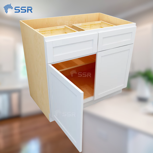 Vente En Gros Prêt À Assembler Shaker Base RTA Armoire De Cuisine Double Portes Double Tiroirs, Couleur Personnalisée Usine Vietnam - Product Image 1