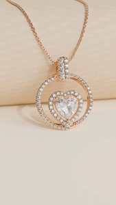 จี้รูปหัวใจประดับมอสซาไนต์ สำหรับผู้หญิง เงินแท้ 925 ชุบทองคำสีกุหลาบ ของขวัญขอแต่งงานสำหรับคนรัก - Product Image 5