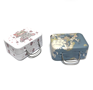 Caja Metálica Vintage con Mapa del Mundo, 76x56x36mm, Mini Maleta de Metal con Asa para Regalos, Impresión Personalizada - Product Image 5