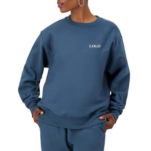 Sudadera de Invierno para Mujer, Cuello Redondo, Manga Larga, 100% Algodón, Color Sólido - Product Image 5