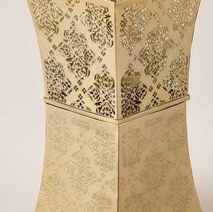 Ornate Gold Filigree Bakhoor Burner Hourglass Metal Incense Censer with Laser Cut Floral Pattern for Oud and Resin - Product Image 2