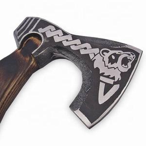 ขวานโทมาฮอว์กเหล็กกล้าคาร์บอนสูงทำมือ ด้ามไม้โรสวูด ปลอกหนัง น้ำหนัก 1.5 กก. อเนกประสงค์ สำหรับตั้งแคมป์และกิจกรรมกลางแจ้ง - Product Image 2