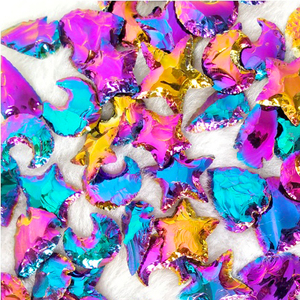 Set de Tallado de Obsidiana con Recubrimiento Aura en Formas Mixtas |   Colgante de Piedra con Forma de Corazón, Luna, Estrella y Punta de Flecha |   Cristales Multicolores al por Mayor de la India - Product Image 3