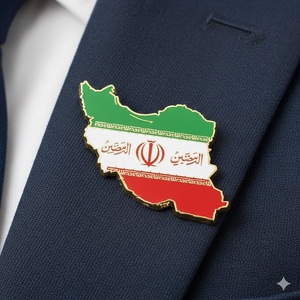 Pin de solapa de metal esmaltado personalizado con león y sol, bandera de Irán, recuerdo nacional de país, venta al por mayor - Product Image 5