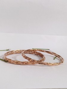 Belladec Handcrafted Twisted <b>Copper</b> <b>Bangle</b> Set Elegant Stackable Bracelet Artisan Hammered Jewelry Classic Gift for Women Delhi - Product Image 3