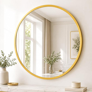 Top Best Export Quality Round Shape Copper Finished Clear Glass Wall Decorative Eco-Friendly <b>Mirror</b> Best Selling Home Living - Product Image 6