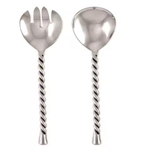 Ensemble professionnel de cuillères et fourchettes de présentation pour salades en acier inoxydable – Accessoires d'hôtellerie - Product Image 5